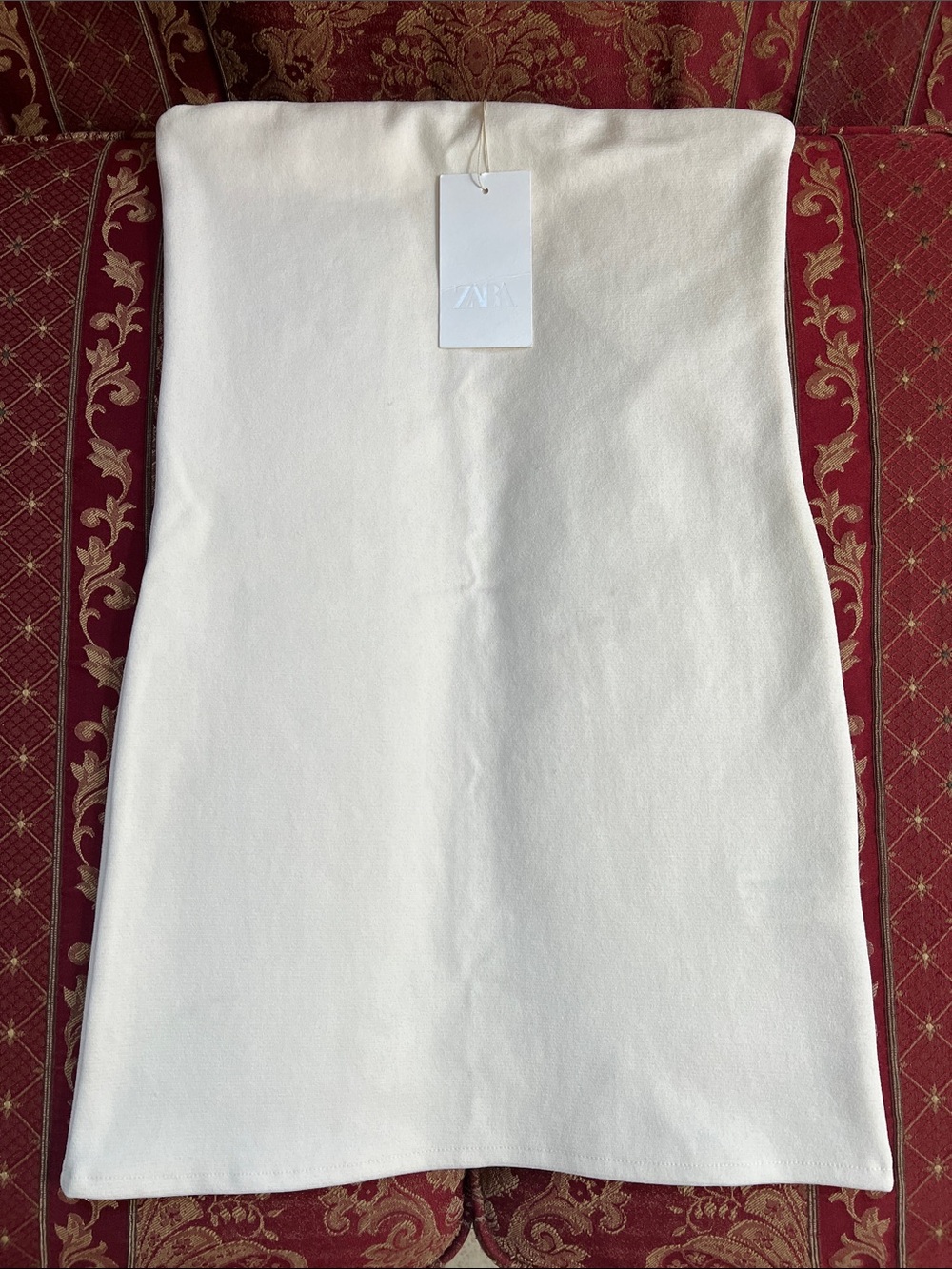 Zara Cream Strapless Mini Dress